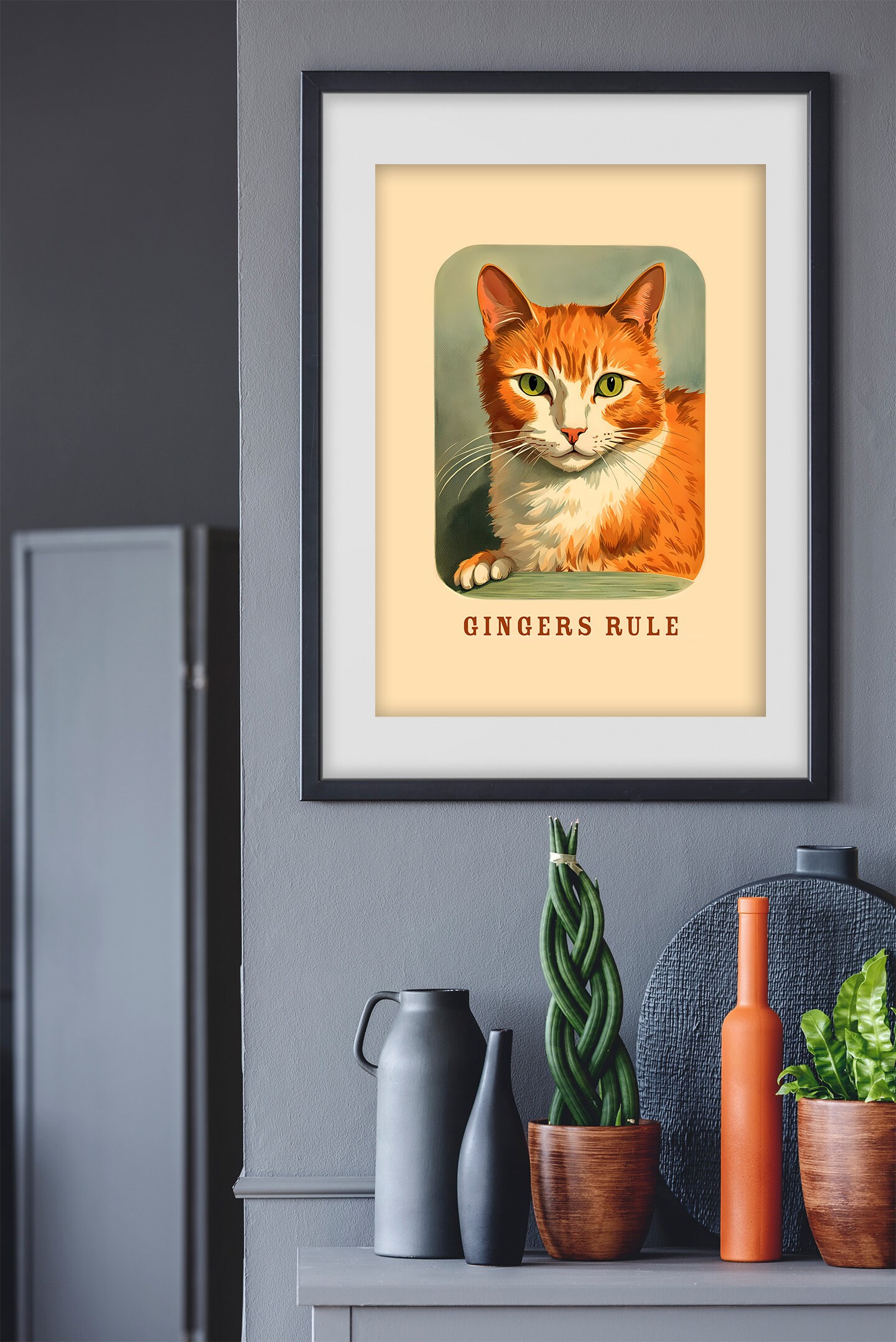 Discover Gingers Rule Vintage Ginger Cat Premium Matte Vertical Poster