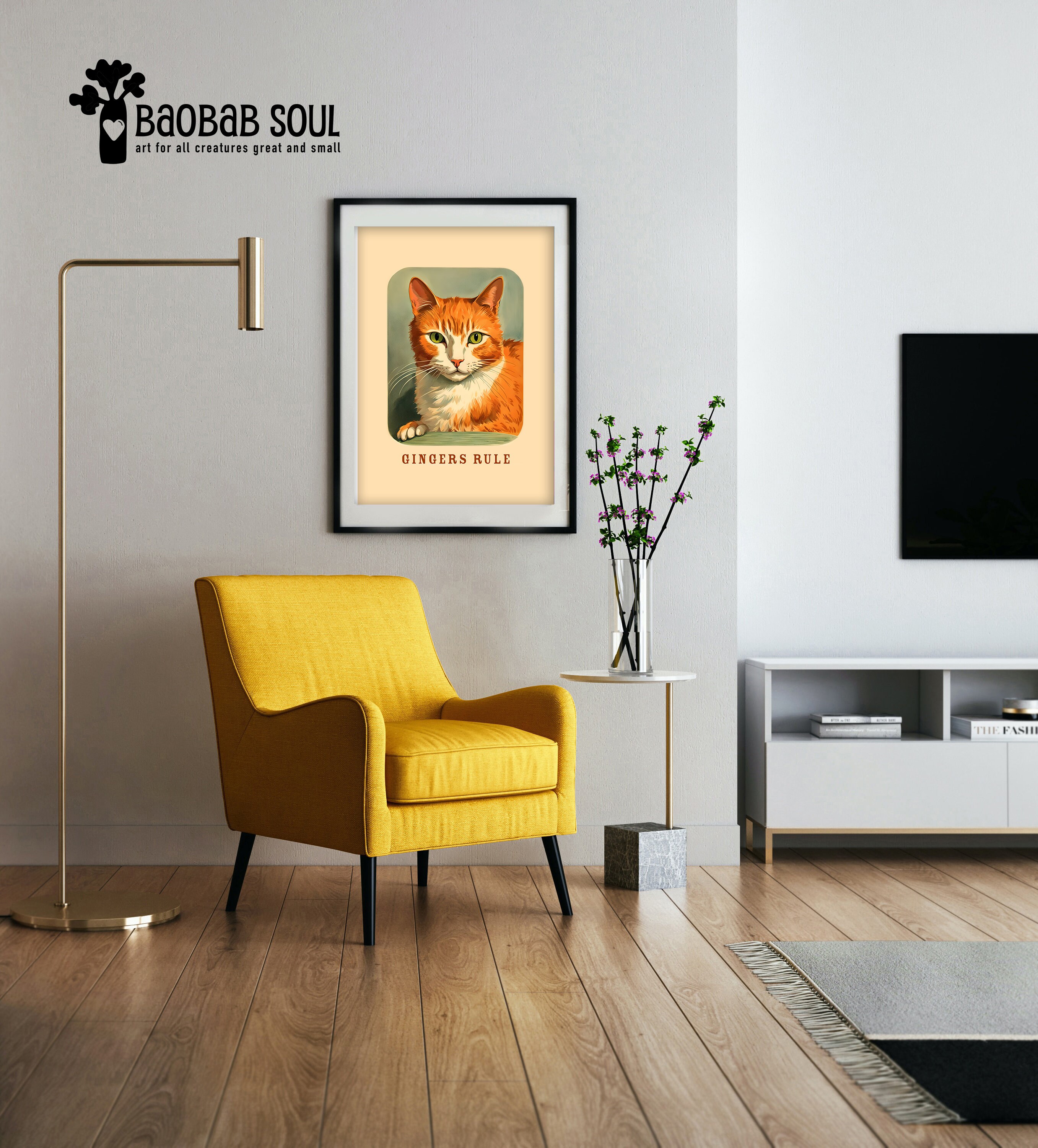 Discover Gingers Rule Vintage Ginger Cat Premium Matte Vertical Poster