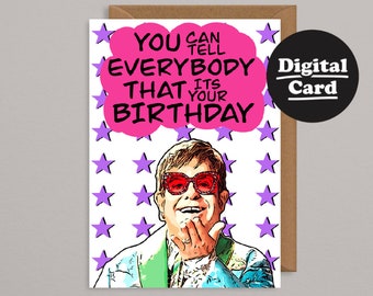 Elton John Birthday Card - Etsy