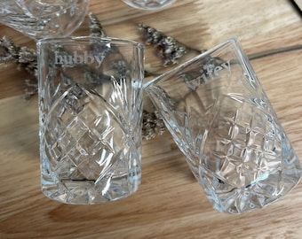 Personalized Engraved Shot Glasses - Wedding Toast Gift