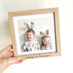 Engraved Oak Look Photo Frame - Birthday Present Idea - Mothers Day Gift Idea