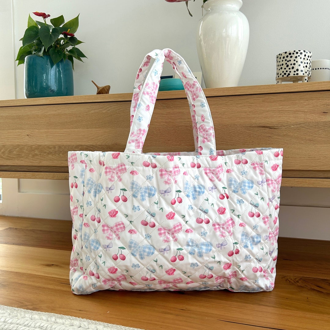Fleur tote （square small） gingham check beige×y