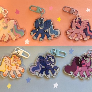 MLP Prinzessinnen doppelseitig Glitter Epoxy 2,5 &quot;Charm