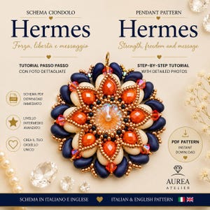 Pendant Hermes  Beading Pattern PDF Earrings | Instant Download | ITA ENG