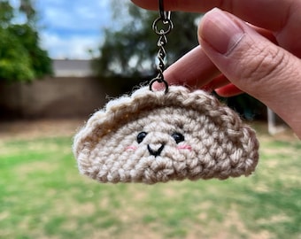 Dumpling Crochet Keychain Handmade Gyoza Keychain | Dumpling KeyRing | Dumpling Plushie