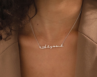 Gepersonaliseerde naam ketting, aangepaste Sterling verzilverde naam ketting, minimalistische ketting, bruidsmeisje geschenken, kerstcadeau voor haar