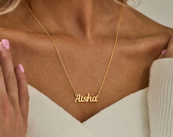 Personalised Name Necklace, Custom Name Necklace, Gold Name Necklace, Necklace for Women, Birthday Gifts for Her, Mothers Day Gift for Mom