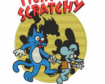 Itchy and Scratchy embroidery file dst (digital file only) not a patch