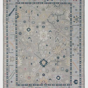 Oushak Rug Hand Knotted 8x10, 9x12, 10x14, Wool Traditional And Vintage Antique Oushak Wool Area Rug For Living Room Rug