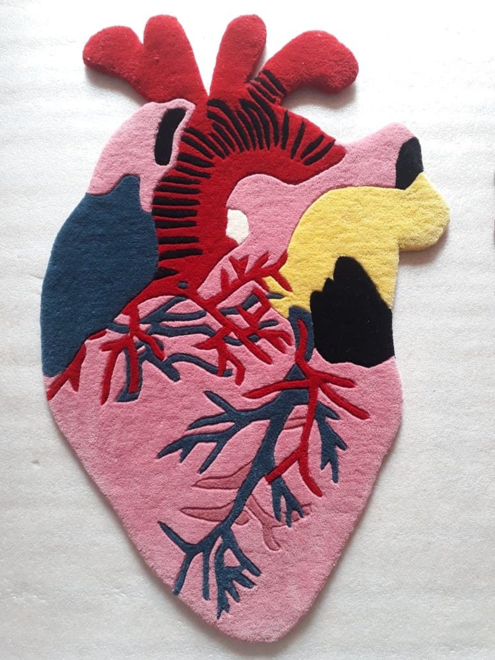 Red and Pink Anatomical Heart Rug. - Etsy