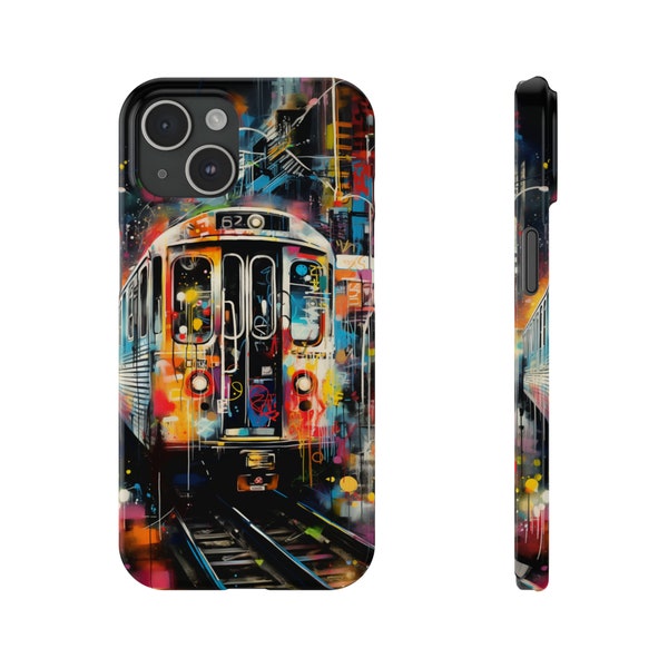 New York City Collage iPhone Case - Fashion Avenue Times Square Subway Train Empire State Building and Artifacts