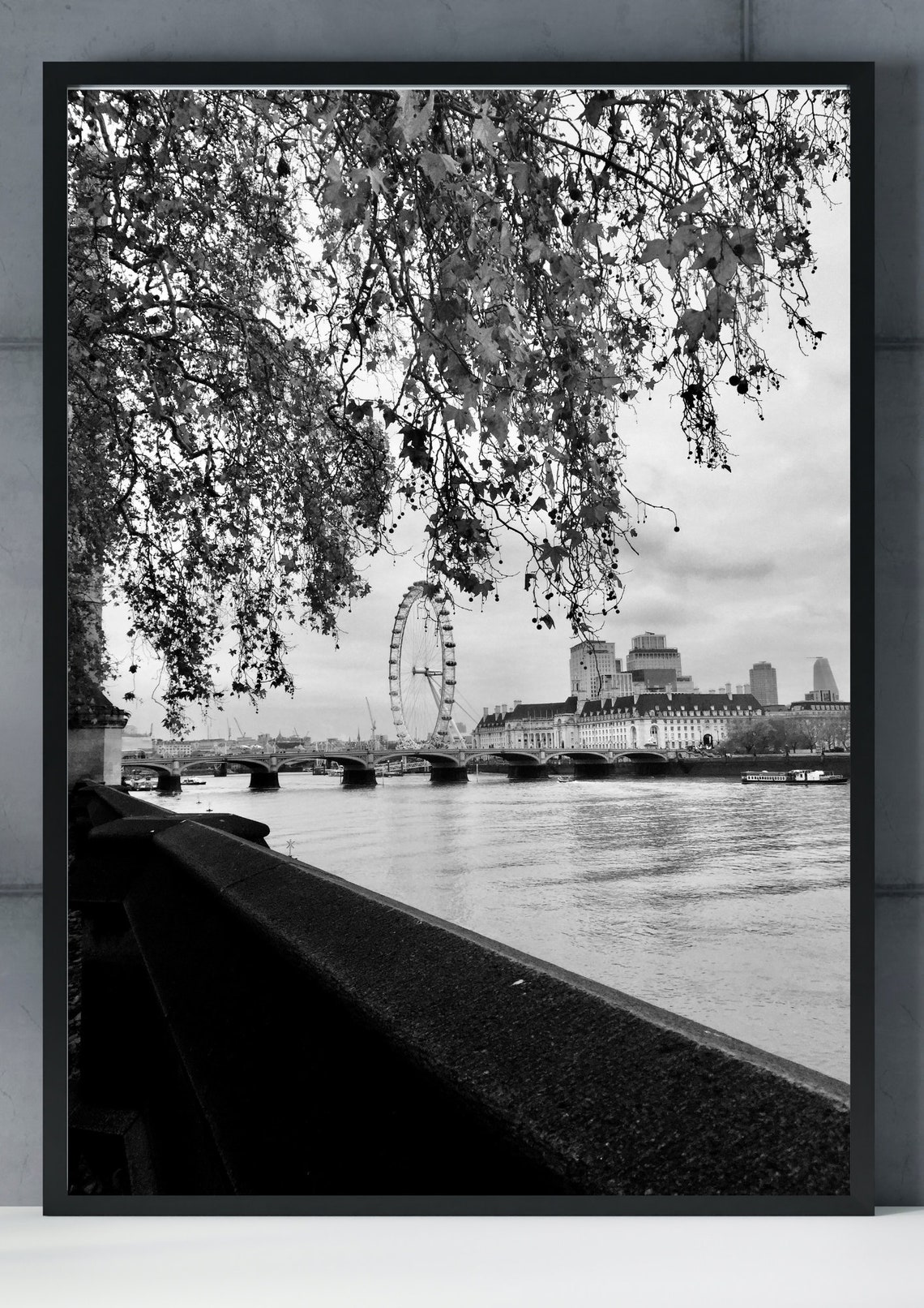 The London Eye in Black and White Printable Wall Decor - Etsy