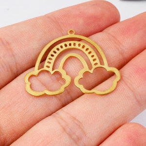 Raw Brass Earring, Rainbow Shape Earring Connector, Charms for Earring Making, Earring Accessories, Dangle Earring, Earring Supplies, FQ0108