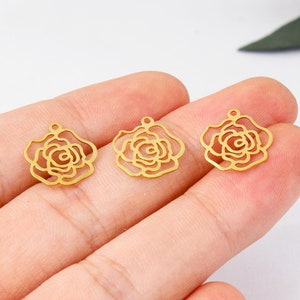 Raw Brass Flower Shape Earring Pendants, Dainty Earrings, Earring Connector, Earring Charms, DIY Earring Making, Earring Accessories, FQ0368