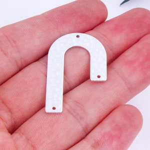 Hammered Silver Plated Perforated Pendant Connectors, Arch Connector Accessories, Boho Style Silver Jewelry, Earring Making Supplies, FQ0263