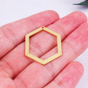 6Pcs Brushed Brass Earring Charms, Pendant for Earring Making, Dangly Geometric Earrings Connectors, Raw Brass Jewelry Earring Parts, FQ0110
