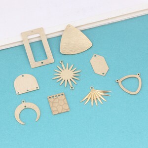Raw brass earring accessories, Earring connector, Unique brass charms, Earring pendant, DIY Jewelry making parts, Earring findings FQ0633