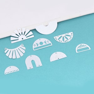 Silver plated brass earring accessories, Earring connector with holes, Unique earring charms, Jewelry earring making,Earring findings FQ0643