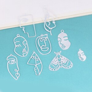 Face shape silver plated earring accessories, brass earring accessories, jewelry earring making, unique earring findings FQ0651