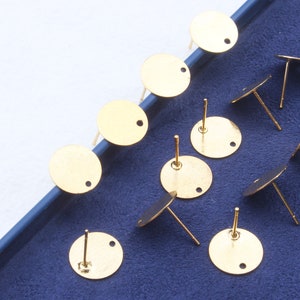 Gold Plated Brass Earring Post Parts,Earring Connector,Earring Accessories,Earring Pendant,Charms For Earring Making,Jewelry Supplies FQ0020