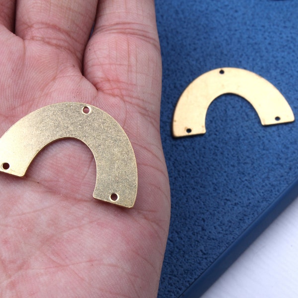 Raw brass earring,Arch shape three hole earring connector,Earring Pendant,Diy earring making,Copper earring charms,Earring supplies FQ0521