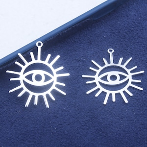 Eye Shape Earring,Silver Plated Brass Earring Pendant,Earring Connector,Earring Charms,Earring Parts,DIY Jewelry Making Supplies  FQ0279