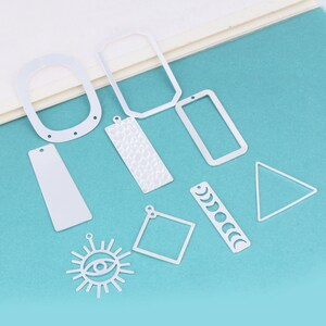 Silver plated brass earring pendant, Earring accessories, Earring charms, Jewelry earring making, Earring connector, Earring findings FQ0638