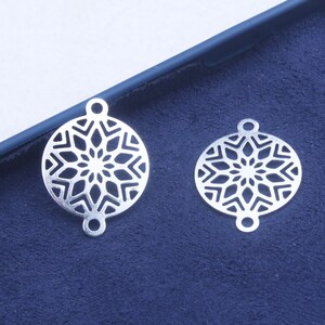 Silver Plated Brass Earring,Earring Connector,Flower Shape Earring,DIY Jewelry Making,Earring Charms,Earring Pendant,Earring Supplies FQ0245