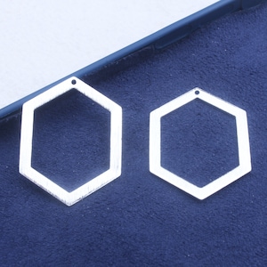 Silver Plated Brass Earring,Charms and Findings for Earring Creation,Earring Accessories,Earring Pendant,Hexagonal Shape Earring FQ0284