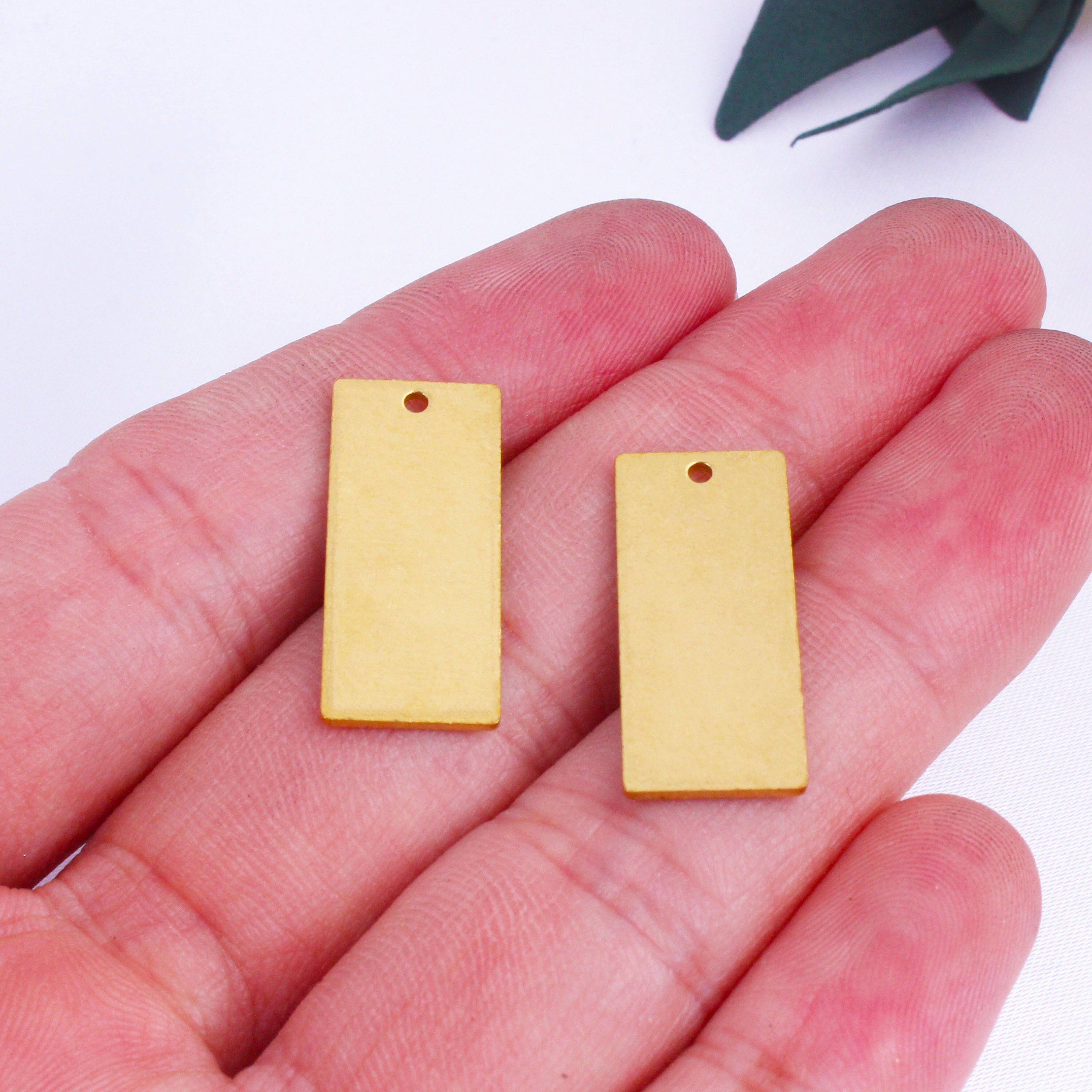 6pcs Raw Brass Rectangle Earring Pendant, Geometric Earrings