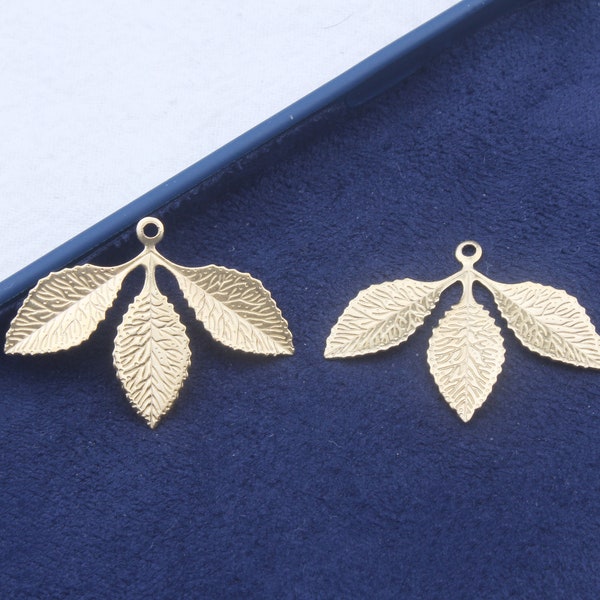 Raw Brass Earring,Charms for Earring Creation,Earring Connector,Brass Earring Pendant,Brass Jewelry Accessories,Leaf Shape Earring FQ0193