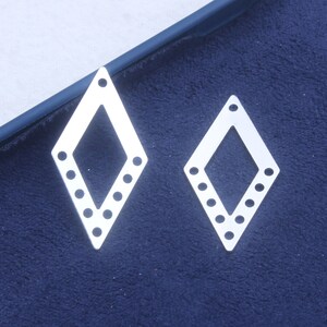 Silver Plated Brass Earring Connectors,DIY Jewelry Making,Earring Findings,Earring Pendant,Rhomboid Shape Earring,Jewelry Supplies FQ0222