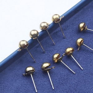 Gold Plated Brass Earring Post Accessories,Earring Connector,Brass Earring Findings,Charms For Earring Making,Brass Jewelry Supplies FQ0006