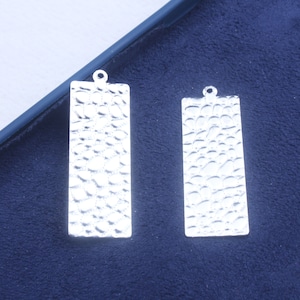 Silver Plated Brass Rectangular Shape Earring,Perfect for DIY Jewelry Making,Earring Pendant,Earring Charms,Brass Jewelry Supplies FQ0209