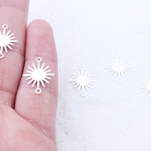 Silver Plated Brass Earring Connector,Earring Making,Earring Pendant,Earring Charms,Sun Shape Earring,Silver Jewelry Accessories FQ0338