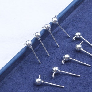 Silver Plated Brass Earring Post,Earring Connector,Earring Accessories,Earring Findings,Charms For Jewelry Making,Jewelry Supplies FQ0018