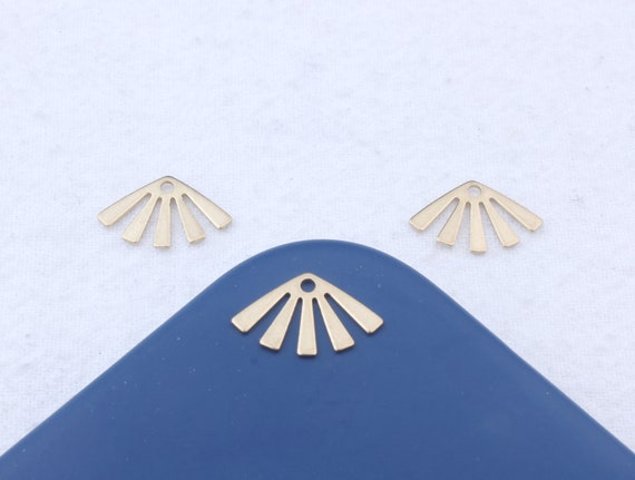 Raw Brass Fan Shape Earring,charms for Earring Making,findings for Earring  Creation,earring Pendant,brass Earring Connector FQ0188 