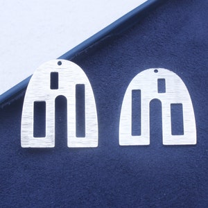 Door Shape Earring Pendant-Silver Plated Brass Earring Connector,Brass Jewelry Supplies,Charms and Findings for Earring Creation FQ0300