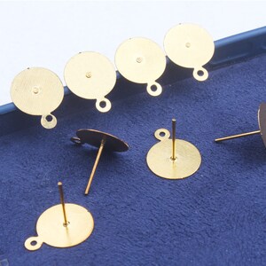 Raw Brass Earring Post,One Hole Earring Connector,Earring Parts,Charms For Earring Making,Brass Jewelry Supplies FQ0012