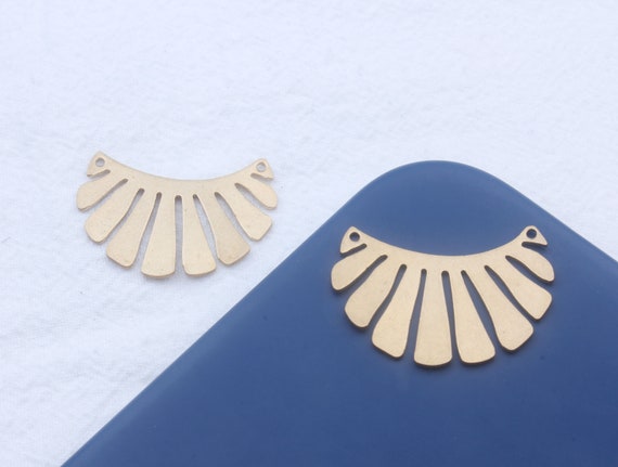 Raw Brass Earring,fan Shape Earring Connector,charms for Earring  Making,brass Earring Pendant,earring Findings,earring Parts Supply FQ0107 