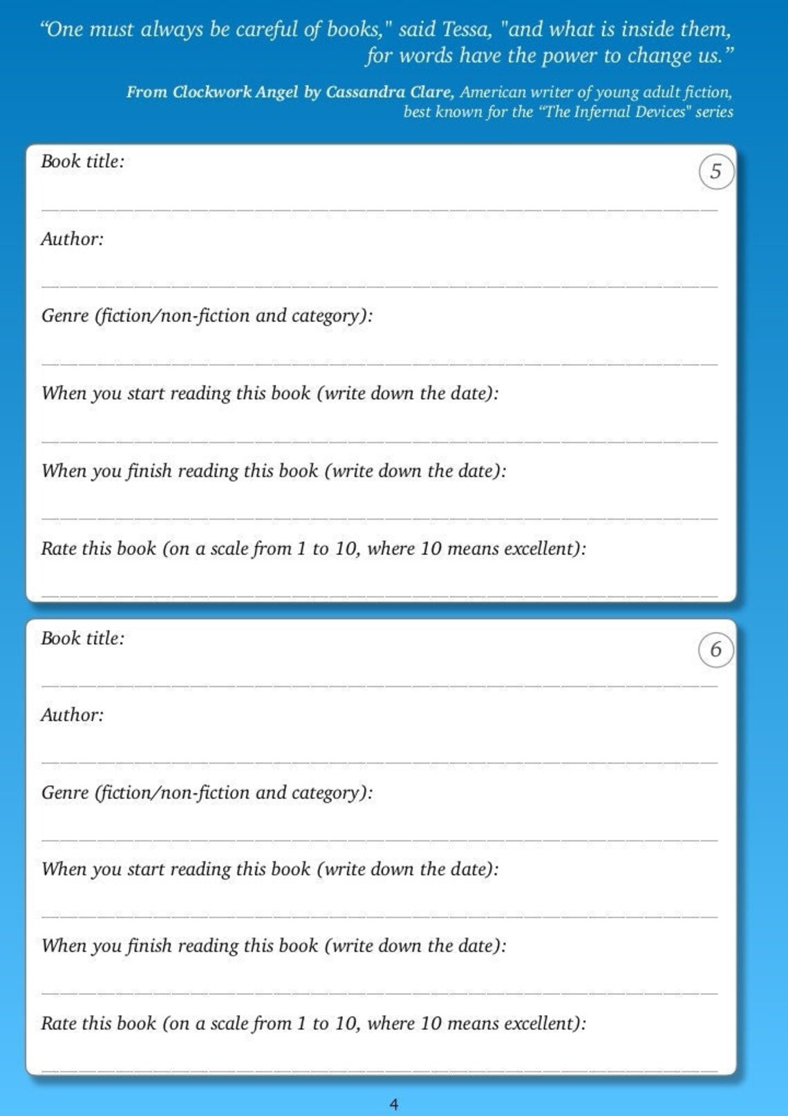 Digital Planner, Printable Books Planner, Organize Your Books, One Year ...
