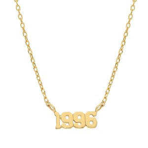 Custom Number Necklace, Year Necklace 14k Gold Fill, Date Necklace, Gold Number Necklace, Elegant Numeric Charm, Birthday Anniversary Gift