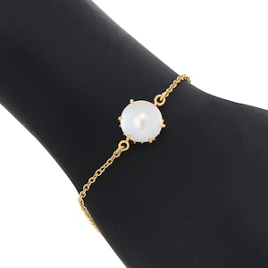 Single Pearl Bracelet, Natural Freshwater Pearl, Sterling Silver Pearl Bracelet, 14k Gold Fill, Bridal Bracelet, Gift for Her
