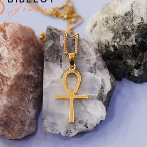 Dainty Ankh Necklace, Gold Ankh Pendant, Ancient Egyptian Necklace Silver Ankh Cross Necklace, Sterling Silver Egyptian Cross Necklace Gift