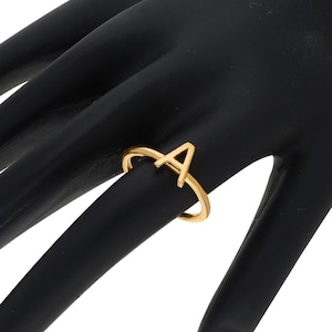 Personalized A Letter Ring, Custom Gold Letter Ring, Minimalist Letter Ring, Dainty Initial Ring, Gift for Her, 14k Gold Unisex Ring