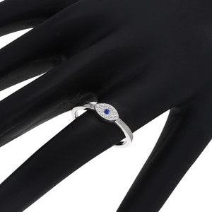 Dainty Evil Eye Stacking Ring, 925 Sterling Silver Evil Eye Ring, Gold Minimalist Ring, Protection Ring, Evil Eye Jewelry, Gift for Mom