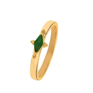 Unique Engagement Ring, 925 Sterling Silver Ring, Enamel Gold Plated Stacking Ring, Gold Midi Ring, Enamel Ring, Everyday Ring, Gift for Her