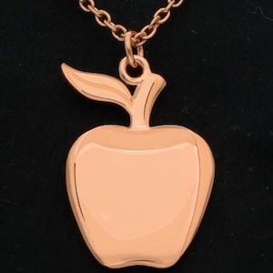 Collar de manzana, dije de manzana pequeña de oro rosa, regalo para maestro de estudiante, collar minimalista, dije de fruta personalizado