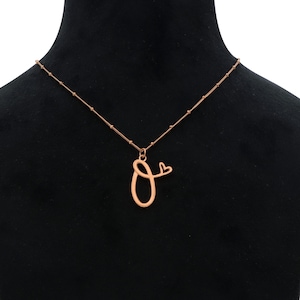 14k Rose Gold Initial Necklace with Tiny Heart, Custom Letter Necklace, Personalized Gift for Bridesmaid, Necklaces for Women