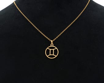 Gemini Necklace, Gemini Zodiac Sign Necklace, Dainty Gold Gemini Necklace, Gemini Birthday Gift, Astrology Necklace